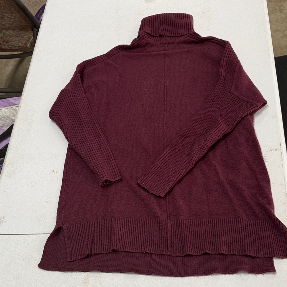 Time and Tru Maroon Turtleneck Sweater